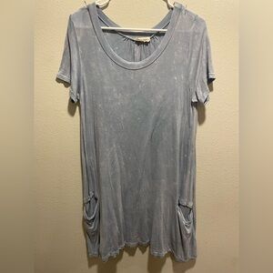 Elegant Gray Midi Dress with Pockets